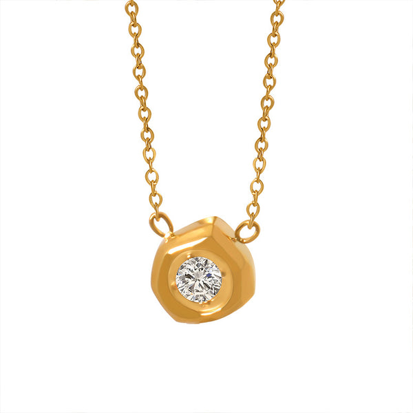 Cool and versatile temperament exquisite meteorite shape inlaid zircon pendant necklace niche design jewelry wholesale pp