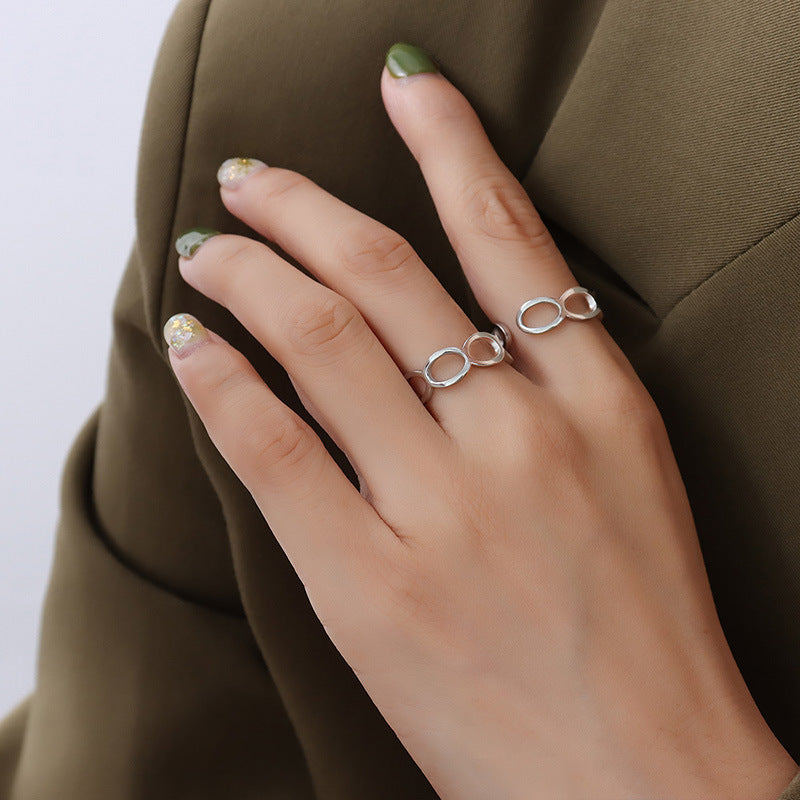 Personalized versatile hollow open ring jewelry new couple titanium steel jewelry manufacturers wholesale A273