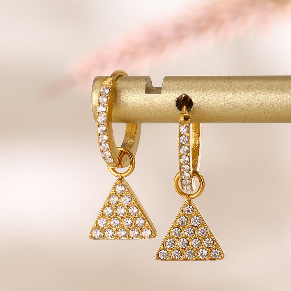 Fashion light luxury butterfly zircon pendant earrings, new hot-selling stainless steel non-fading exquisite earrings collection 99