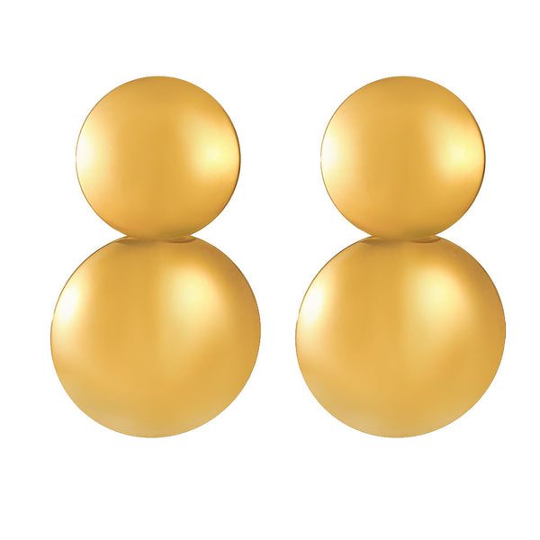 Gold stud earrings color matching Titanium steel smooth texture disc exaggerated design earrings do not fade fashionable earrings 99