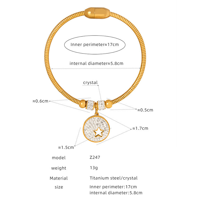 New versatile personality pendant, jewelry, magnetic attraction femininity, electroplating does not fade, titanium steel bracelet jewelry wholesale