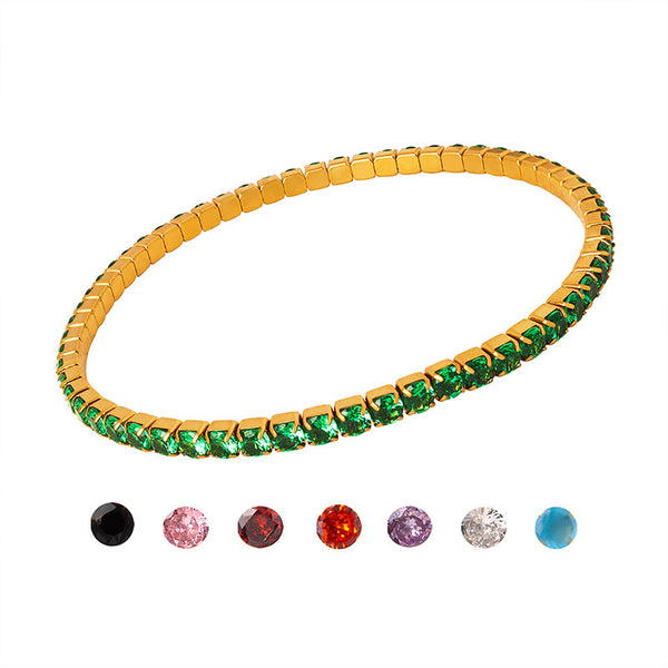 New high-end light luxury full of zircon niche design titanium steel gold-plated personalized bracelet women's jewelry wholesale