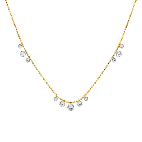 Cold wind retro temperament bright zircon pendant necklace women's personality fashion collarbone chain jewelry