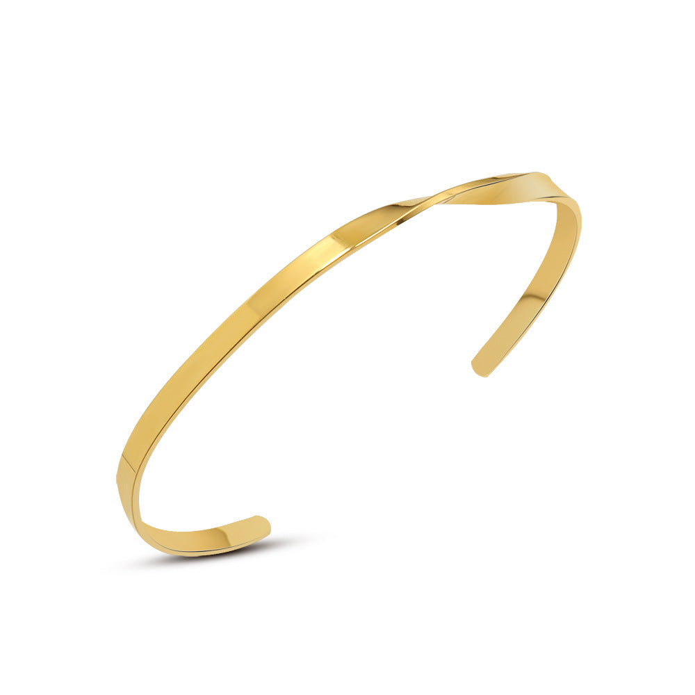 Simple personality line twist heart machine bracelet titanium steel 18k gold bracelet niche design jewelry female pp