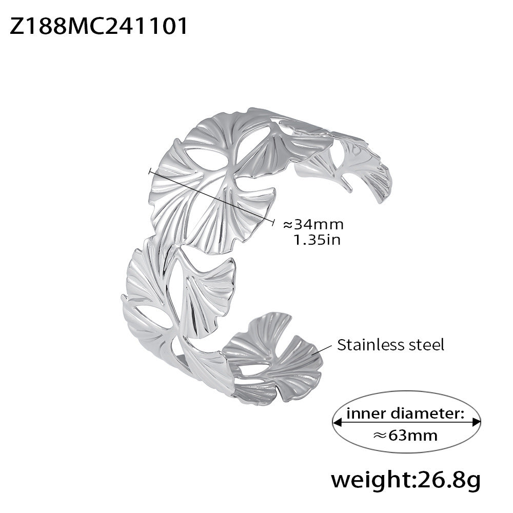 Flower Hollow Opening Bracelet Stainless Steel 18K Gold Cross-border Fashion Adjustable Jewelry Combination Spot 99