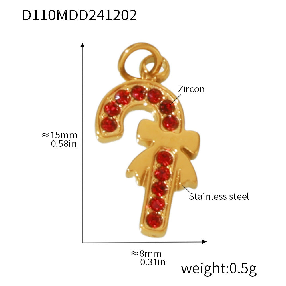 Christmas series titanium steel zircon pendant DIY jewelry cute atmosphere holiday element accessories accessories