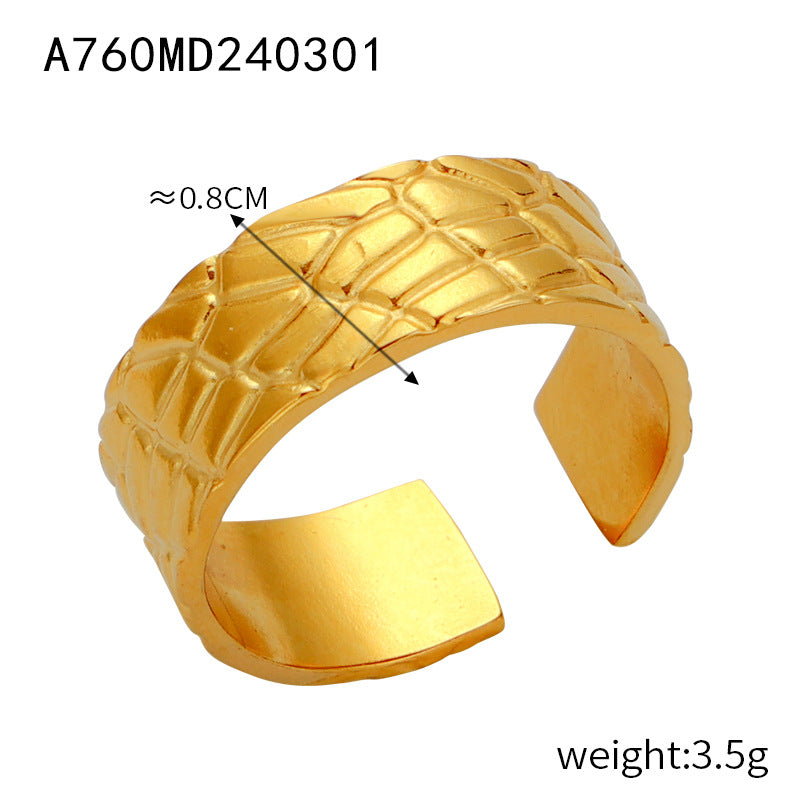 New fashion personalized design niche open ring titanium steel gold-plated geometric versatile jewelry simple jewelry wholesale