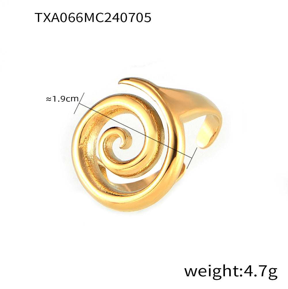 Elegant and simple personality, niche spiral shape jewelry, line twist design, titanium steel jewelry set
