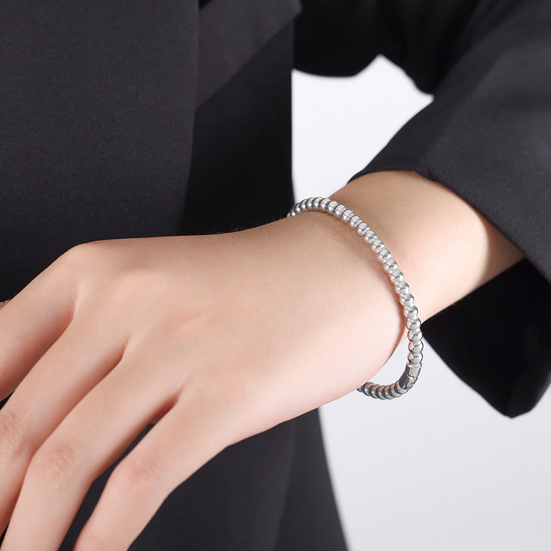 New retro versatile personality simple PVD electroplating 18k real gold non-fading opening bracelet factory wholesale 99