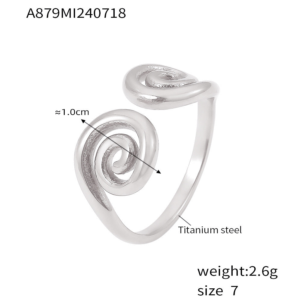 New thread opening ring creative personality design ring titanium steel plated 18k real gold jewelry women pp