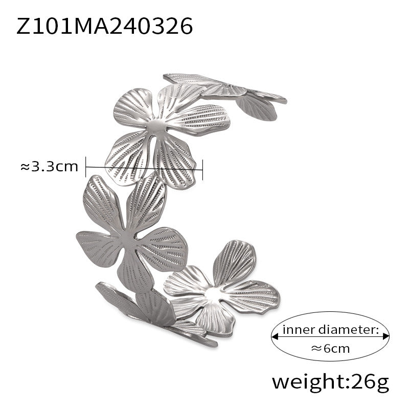 Personalized niche texture design bracelet 18K gold-plated non-fading light luxury temperament jewelry women's wholesale