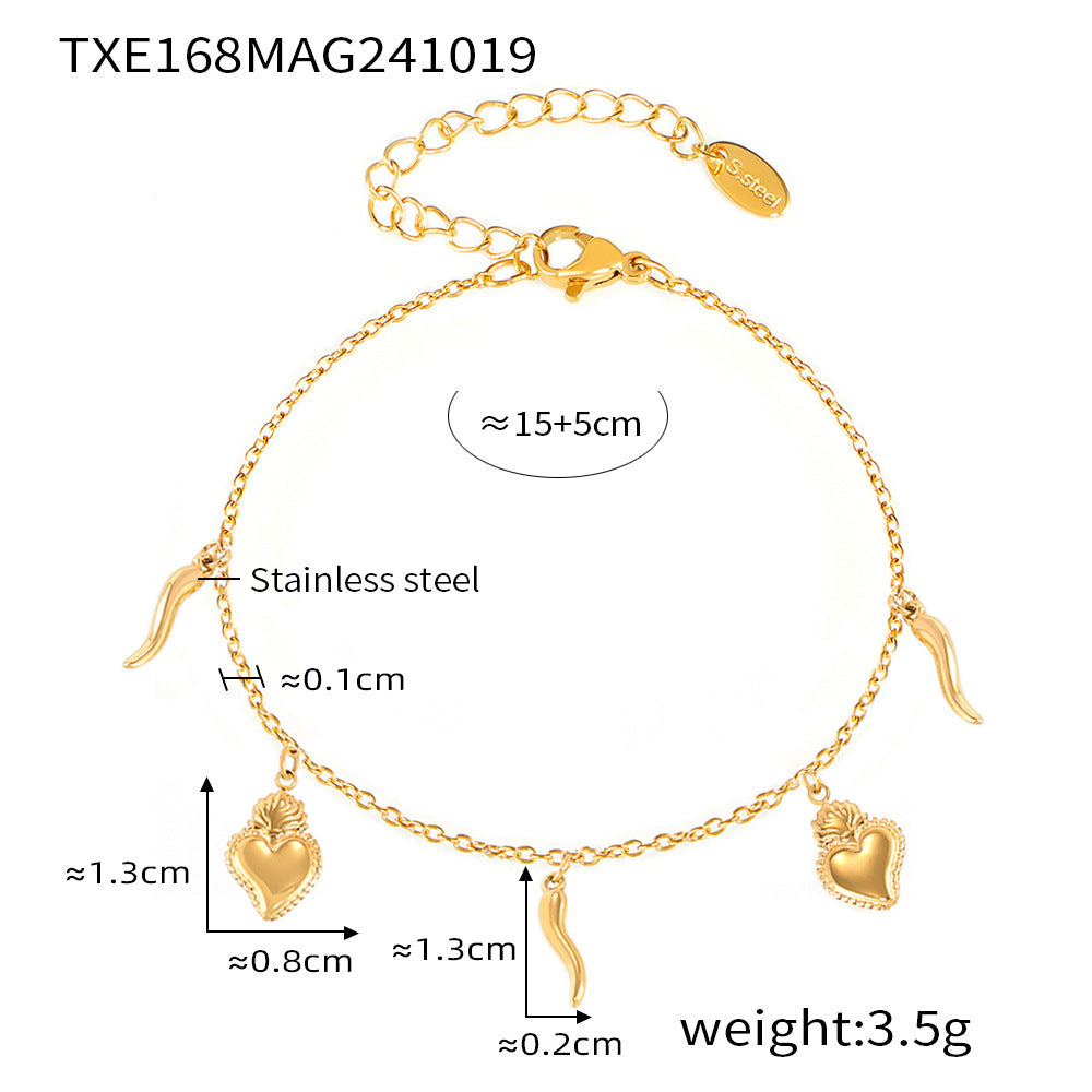 DIY multi-accessories stacked necklace niche bracelet stainless steel plated 18K real gold set in stock