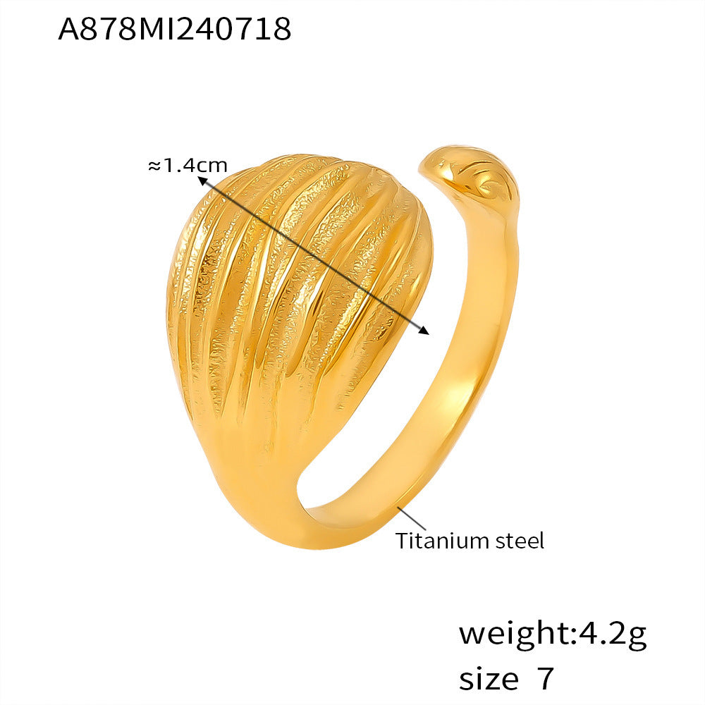 New thread opening ring creative personality design ring titanium steel plated 18k real gold jewelry women pp