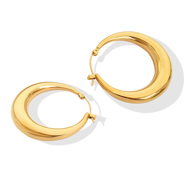 Cold wind Year of the Tiger new U-shaped geometric earrings women, fashionable and simple titanium steel plated 18K real gold stud earrings