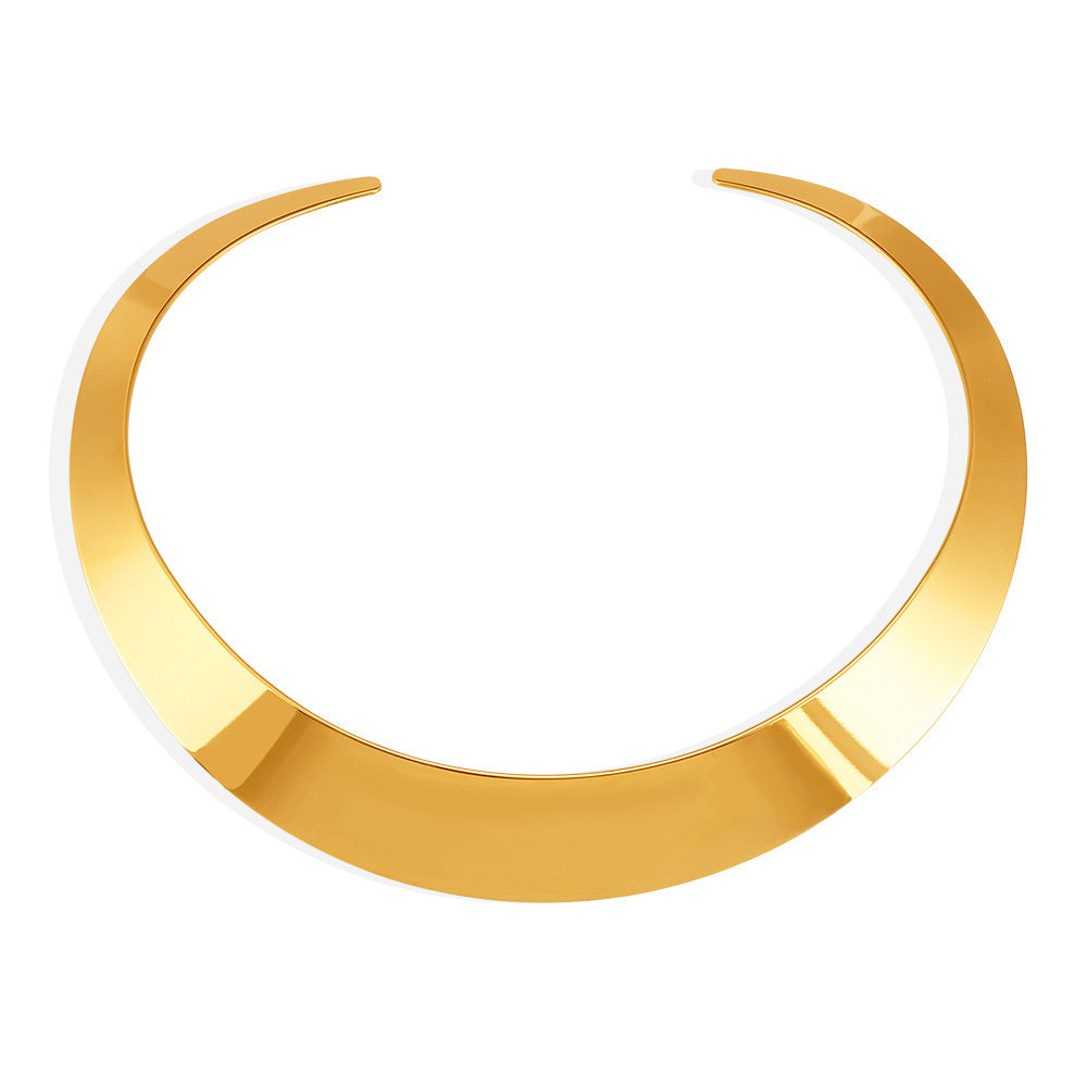 Street punk Internet celebrity collar stainless steel trend exaggerated opening collar jewelry spot wholesale jewelry pp