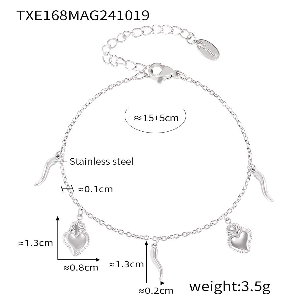 DIY multi-accessories stacked necklace niche bracelet stainless steel plated 18K real gold set in stock