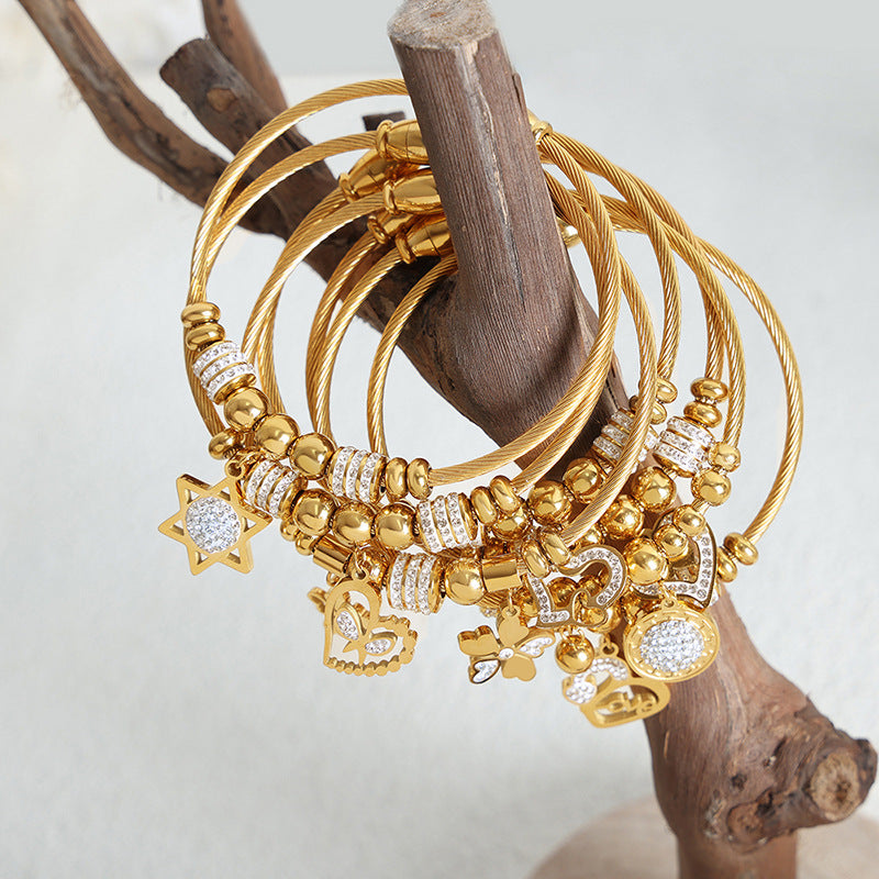 Personality a variety of pendant shapes optional bracelet light luxury style does not fade retro temperament pendant bracelet wholesale 99