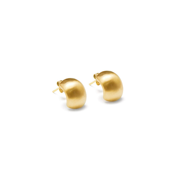 Simple retro style fashionable temperament C-shaped titanium steel plated 18K gold women's earrings stud earrings jewelry