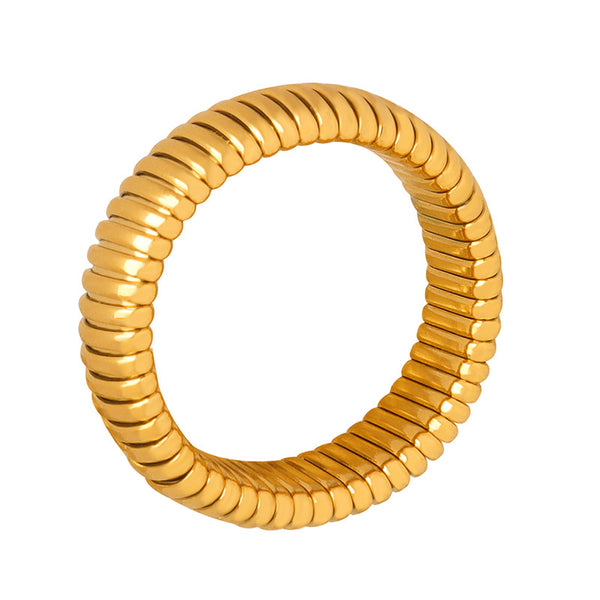 Men's and women's trendy street photography simple spiral snake ring ring stainless steel metal texture fashion finger ring 99