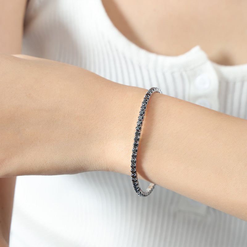 New high-end light luxury full of zircon niche design titanium steel gold-plated personalized bracelet women's jewelry wholesale