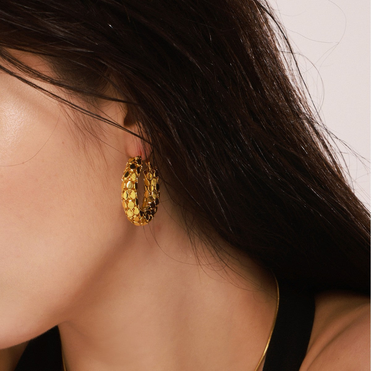 Ring fish scale earrings earrings casual vacation style earrings stainless steel plated 18K real gold jewelry wholesale 99