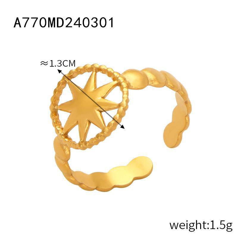 New fashion personalized design niche open ring titanium steel gold-plated geometric versatile jewelry simple jewelry wholesale