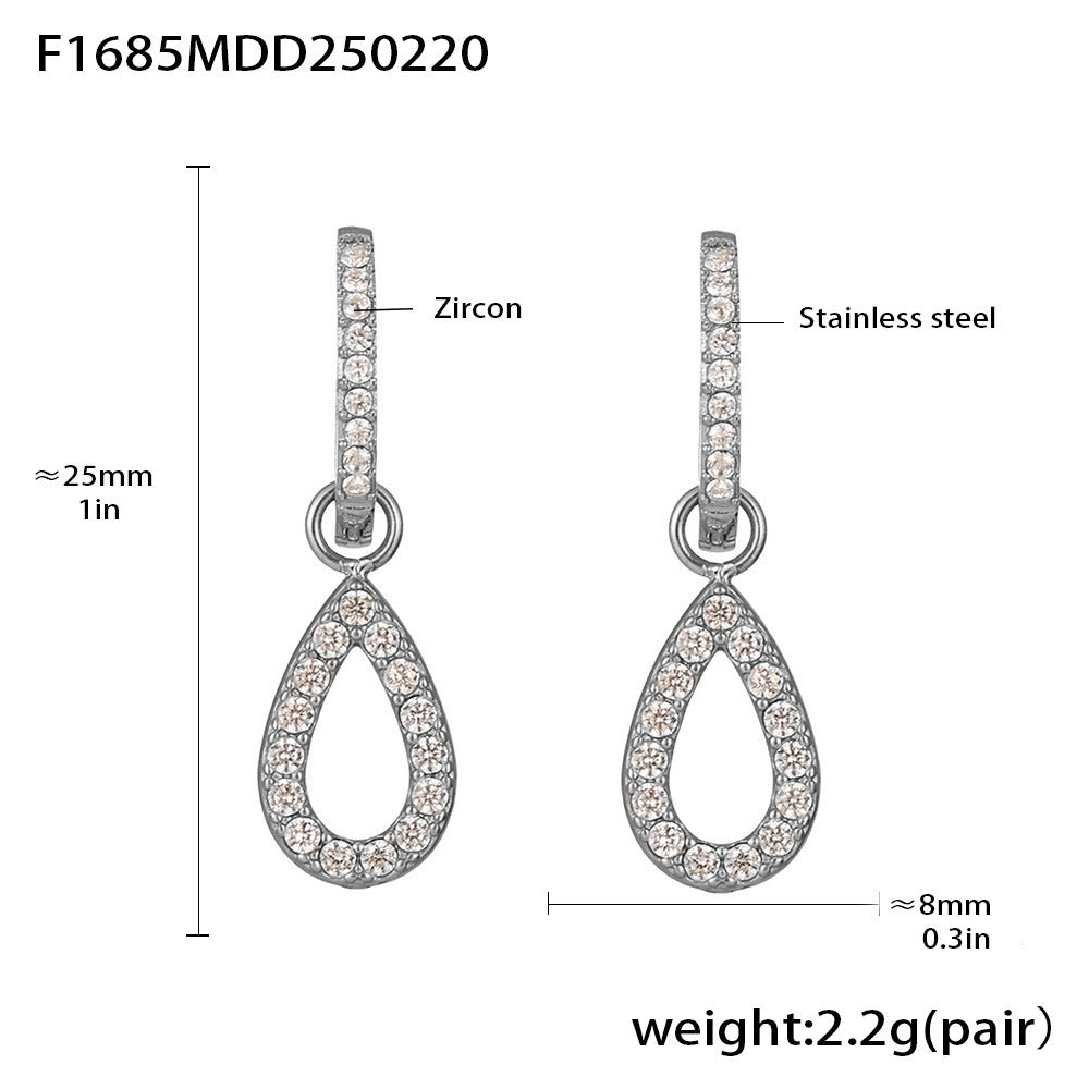 Fashion light luxury butterfly zircon pendant earrings, new hot-selling stainless steel non-fading exquisite earrings collection 99