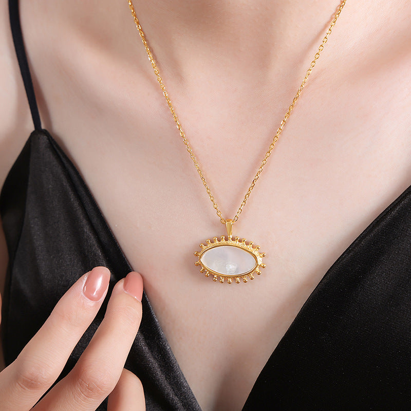 Cold wind niche geometric jewelry chain simple versatile titanium steel gold-plated jewelry set female 99
