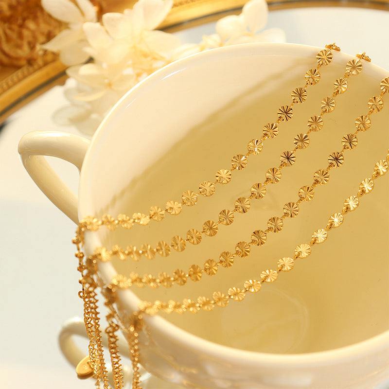 Personalized versatile simple embossed small round brand bracelet summer versatile little fairy hand jewelry female E154pp