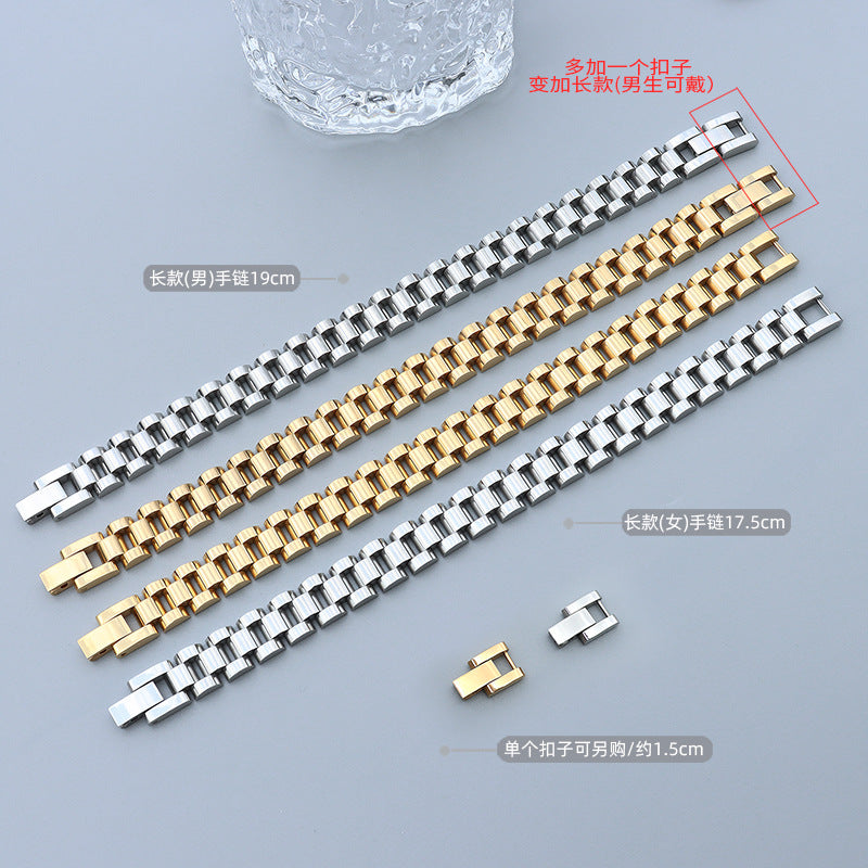 Labor Plus Combination Heavy Industry Textured Bracelet Repurchase Bracelet Jewelry Cuban Chain Bracelet Women's E22