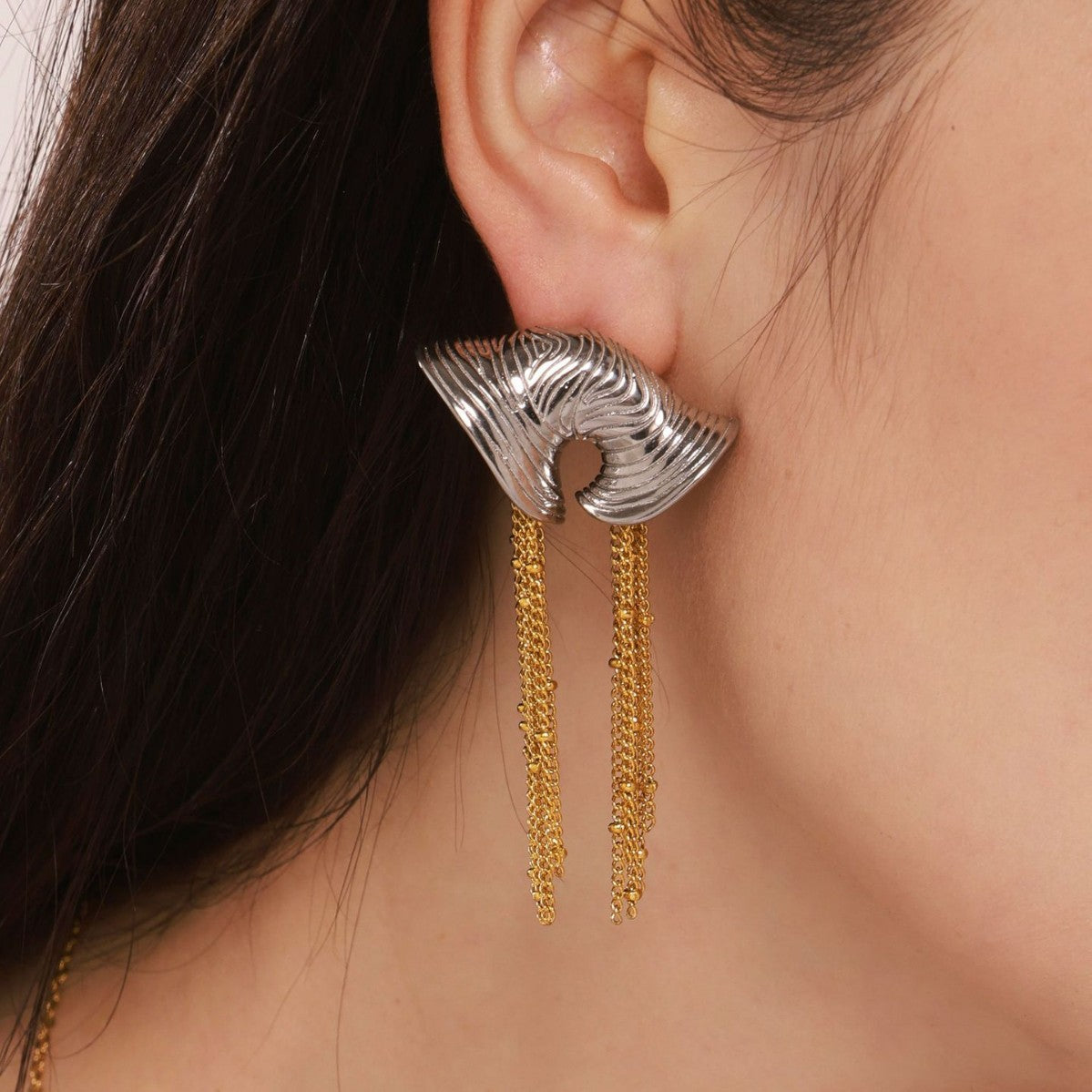 Conch Snail Heavy Industry Color Matching Earrings Fringed Earrings PVD Electroplating 18k Real Gold Fashion Color Retaining Earrings Women