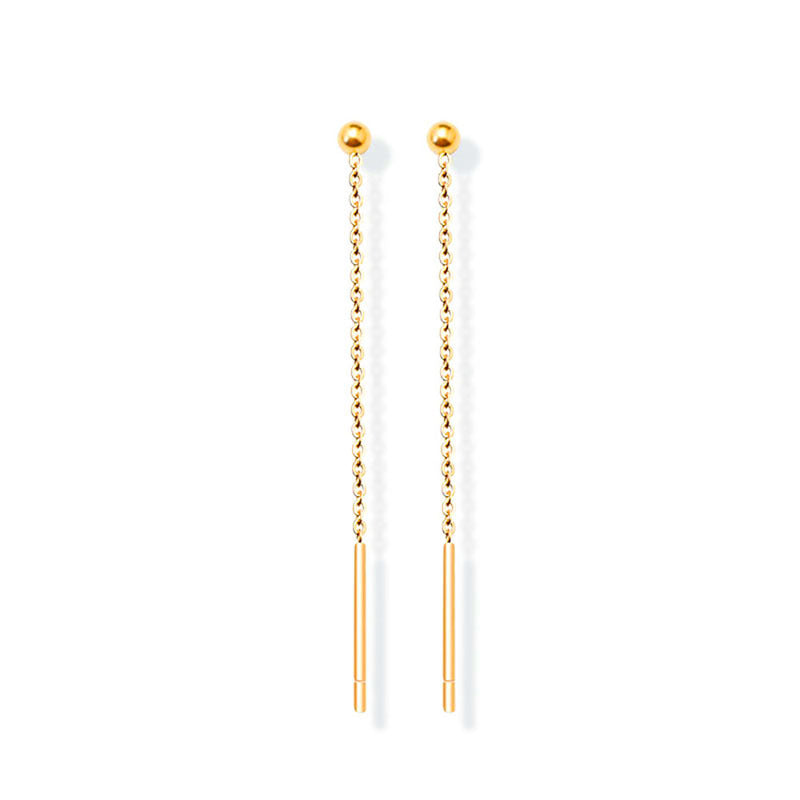 Choker romantic line simple temperament line earrings women's retro earrings titanium steel plated 18K jewelry women