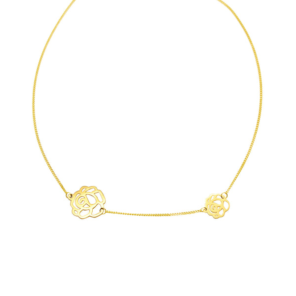 MARKA simple temperament clavicle black rose clavicle necklace small skirt necklace titanium steel plated 18K gold