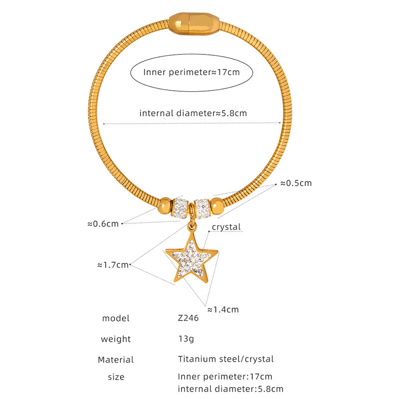 New versatile personality pendant, jewelry, magnetic attraction femininity, electroplating does not fade, titanium steel bracelet jewelry wholesale