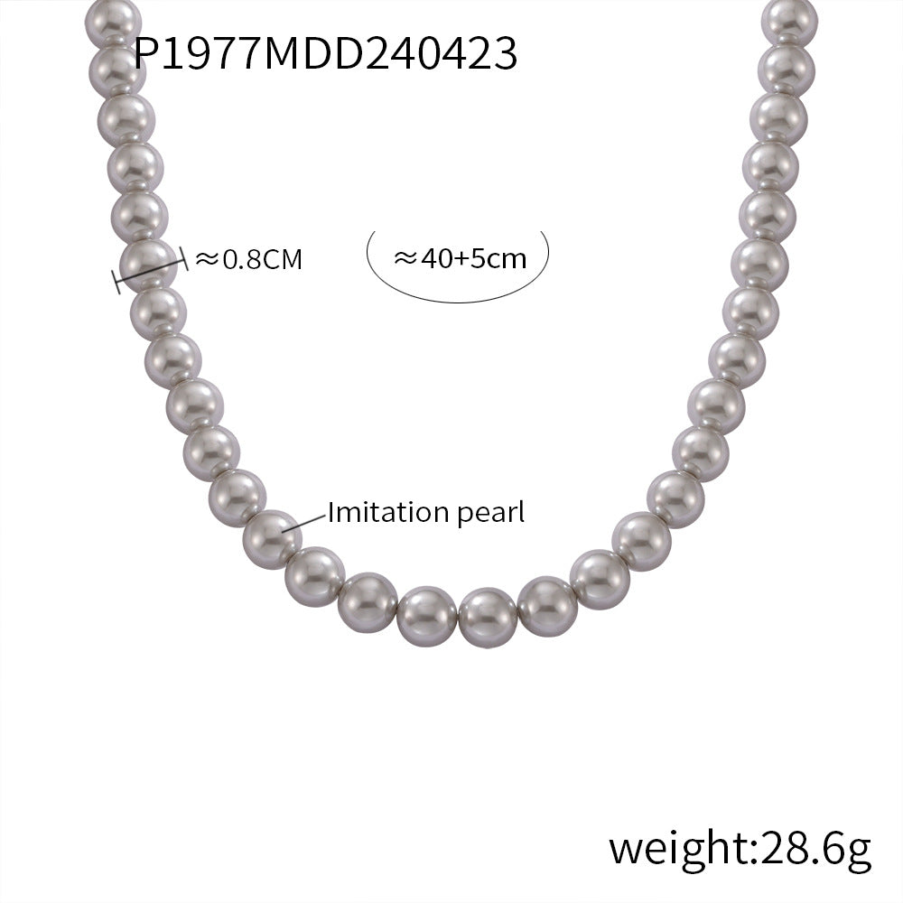 Casual style personality elegant beads handmade beaded design sense necklace women's niche simple collarbone chain jewelry