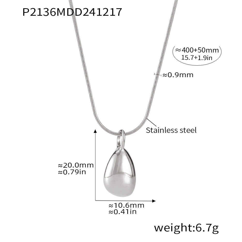 Water Drop Shijia Bead Double Layer Necklace Stainless Steel PVD Electroplating Real Gold Light Luxury Fashion Jewelry Spot