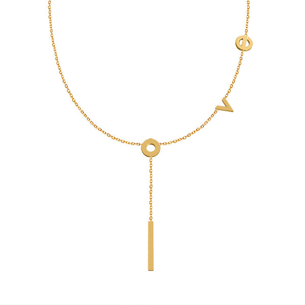 Marka cold wind versatile titanium steel plated 18k gold love pendant accessories collarbone necklace women's jewelry