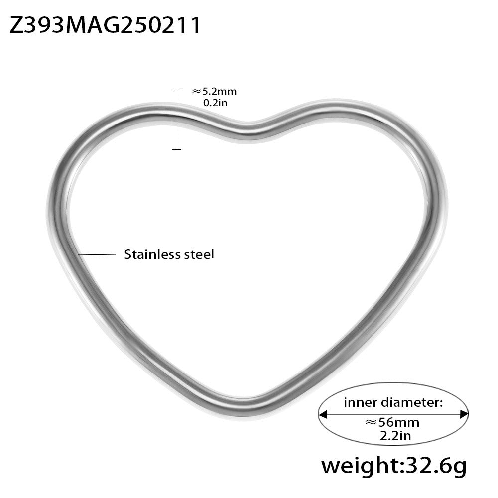 Independent Station Niche Design Sense Love Closed Bracelet Titanium Steel Plated 18k Real Gold Heart Textured Bracelet