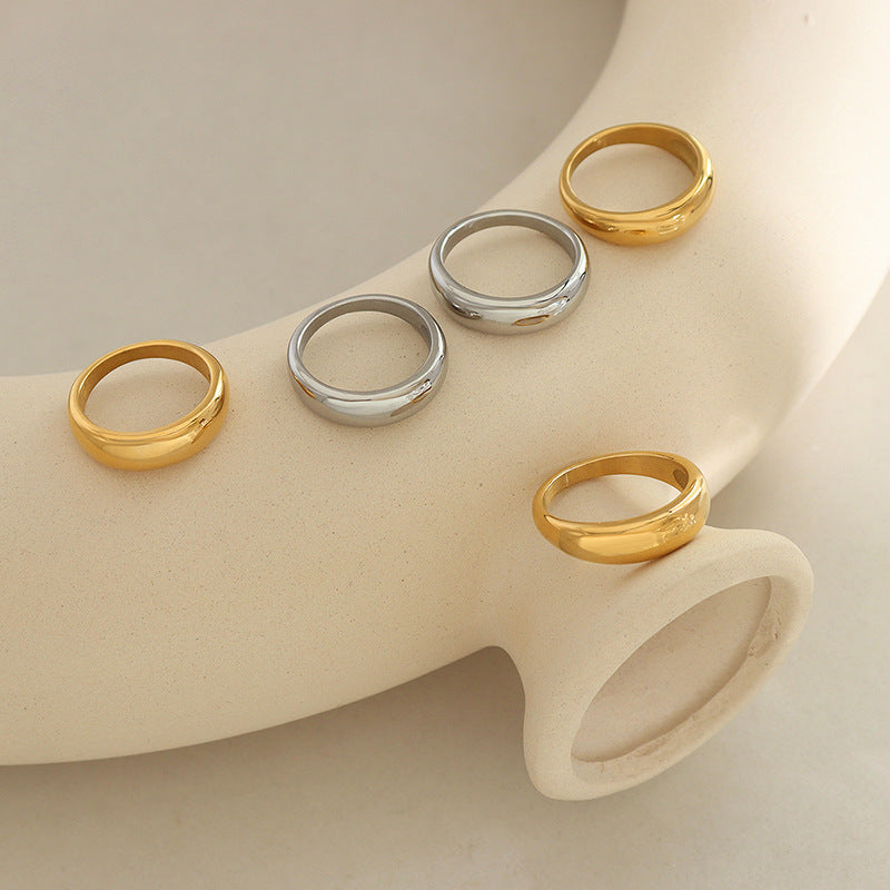 Men and women couples simple plain ring personalized ring fashion smooth titanium steel ring accessories