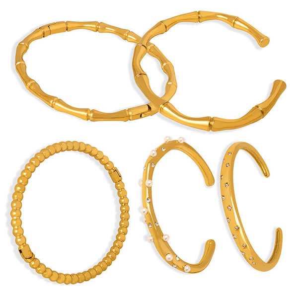 New retro versatile personality simple PVD electroplating 18k real gold non-fading opening bracelet factory wholesale 99
