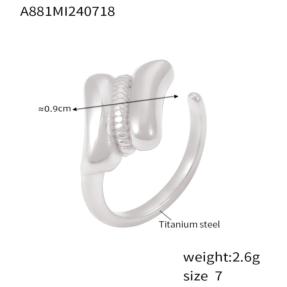 New thread opening ring creative personality design ring titanium steel plated 18k real gold jewelry women pp