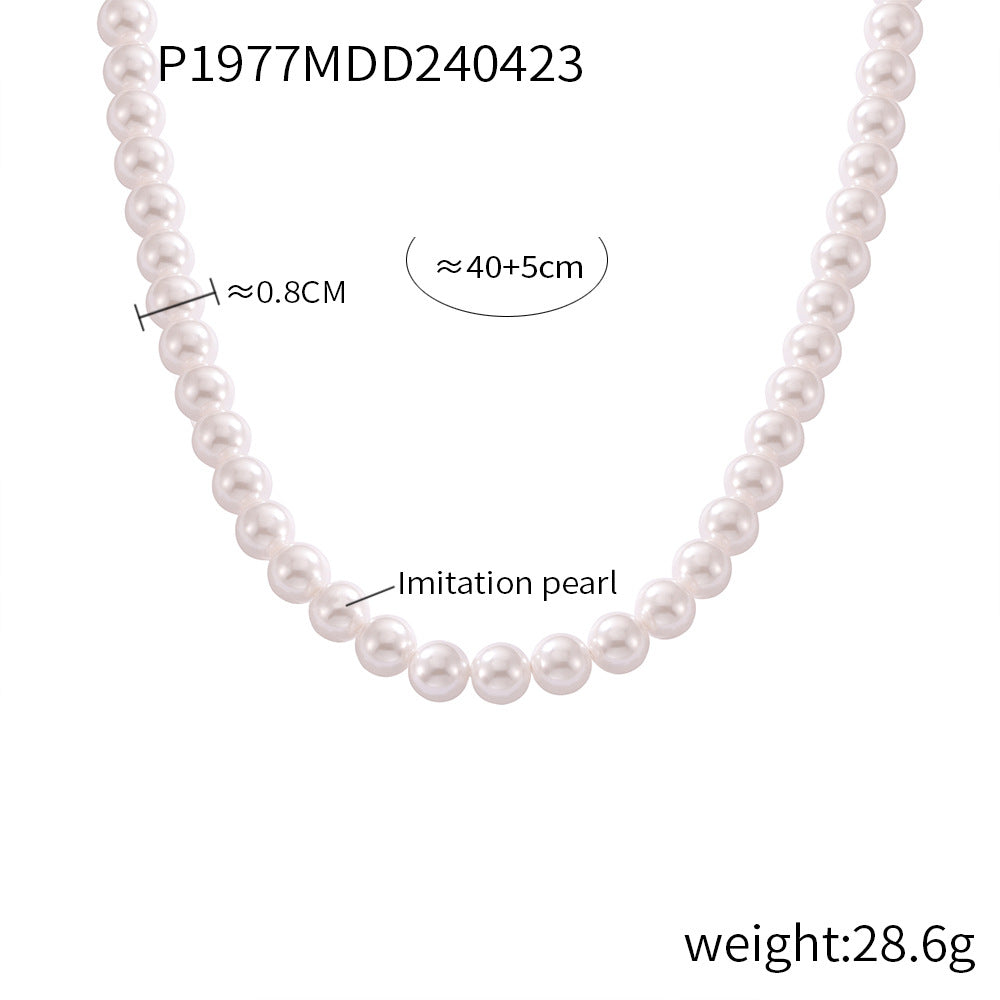 Casual style personality elegant beads handmade beaded design sense necklace women's niche simple collarbone chain jewelry
