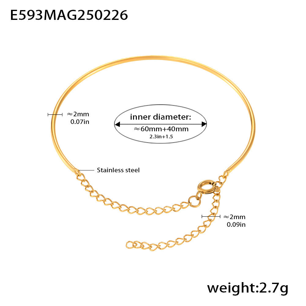 Very fine coil bracelet niche fashion ins wind hand ring stainless steel PVD electroplated real gold jewelry spot female 99