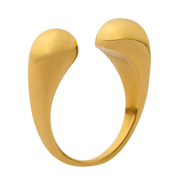 plain ring simple geometric index finger ring ring titanium steel plated 18k gold open ring jewelry