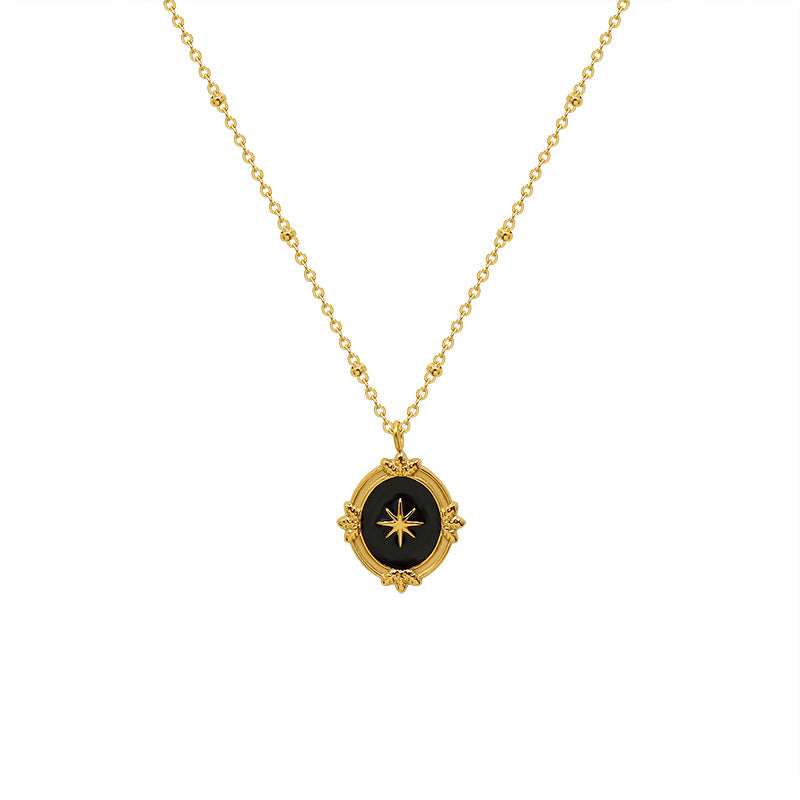 Processing custom new S jewelry titanium steel plated 18k real gold color retention necklace women's collarbone collar collar