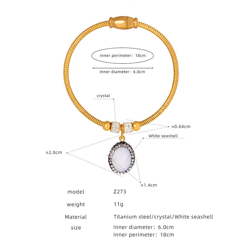 Titanium steel electroplated 18k gold non-fading pendant bracelet female, new retro heart-shaped pendant bracelet wholesale pp