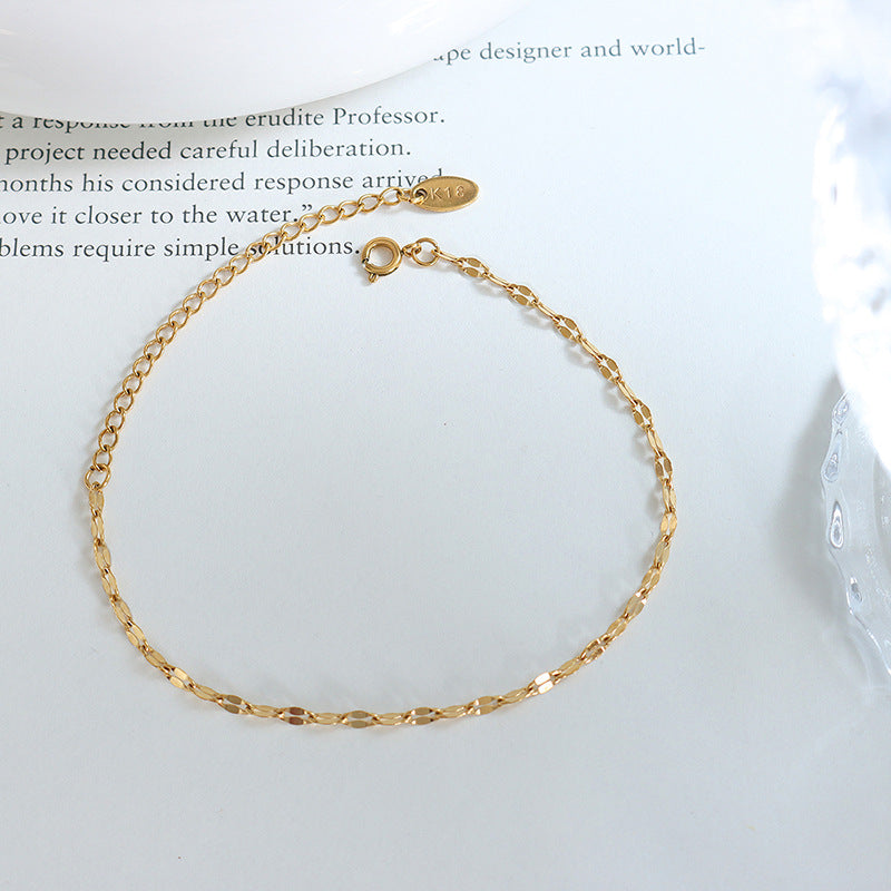 Trendy niche design, simple and fashionable, widened lips, sexy bracelet, titanium steel material, gold-plated non-fading E101