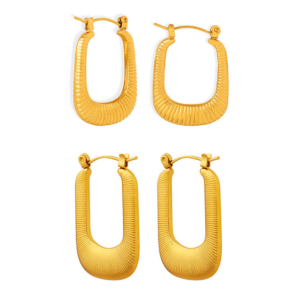 New light luxury high-end personality exaggerated geometric U-shaped titanium steel earrings simple cold wind jewelry women