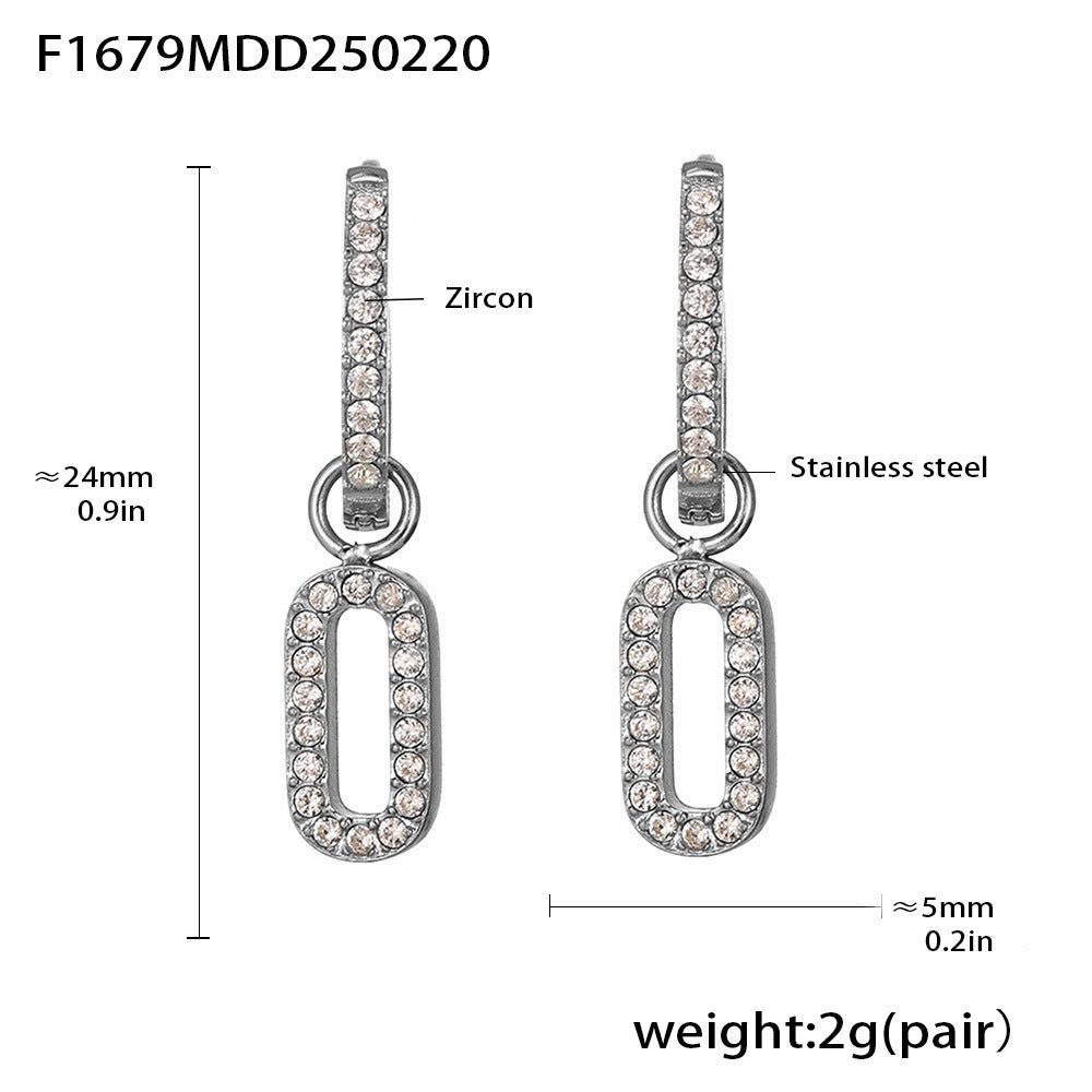 Fashion light luxury butterfly zircon pendant earrings, new hot-selling stainless steel non-fading exquisite earrings collection 99