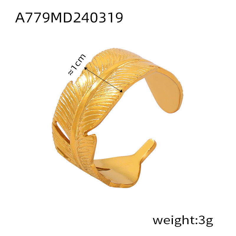 Simple and personalized design jewelry geometric texture splicing ring titanium steel multi-layer stacked wind index finger ring pp